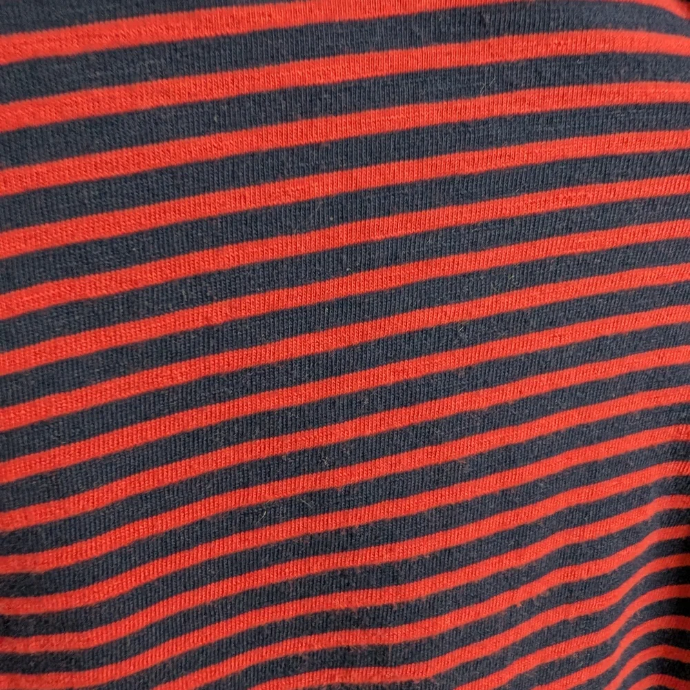 J.Crew Striped Button Up Shirt Mens Medium Red Blue Slub Cotton‎ Long Sleeve